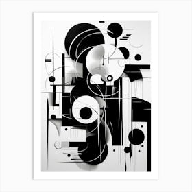 Communication Abstract Black And White 3 Art Print