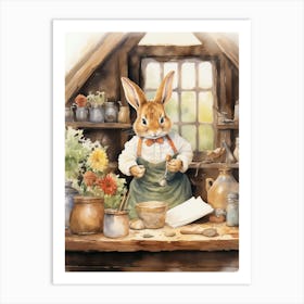 Bunny Crafting Luck Rabbit Prints Watercolour 2 Art Print