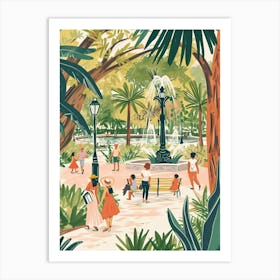 City Park Storybook Illustration 3 Art Print