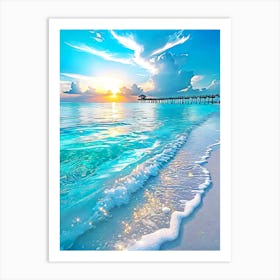 Sunset At The Beach 4 Art Print