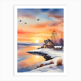 Winter Landscape Painting 6 Art Print