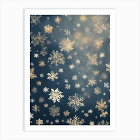 Gold Snowflakes vector art Art Print