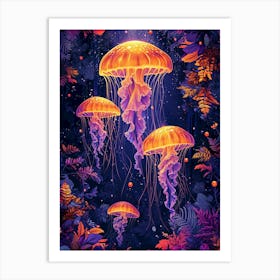 paintined jelly fish Art Print