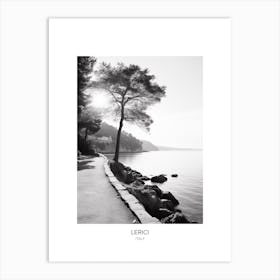 Poster Of Lerici, Italy, Black And White Photo 3 Art Print