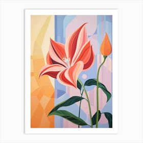 Gloriosa Lily 4 Hilma Af Klint Inspired Pastel Flower Painting Art Print