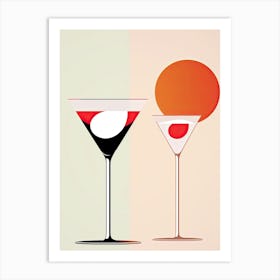 Mid Century Modern  Sex On The Beach Floral Infusion Cocktail 1 Art Print