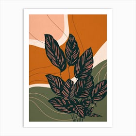 Abstract Shapes Calathea Plant Art Print