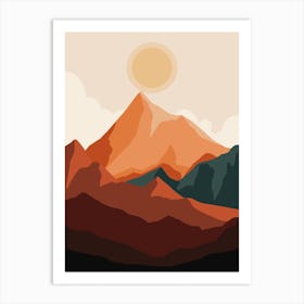 Mountains And Sun 1 Art Print