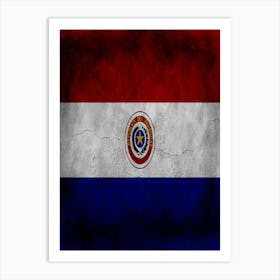 Paraguay Flag Texture Art Print