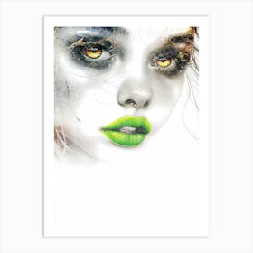 Woman Face Beautiful Illustration Art 10 Art Print