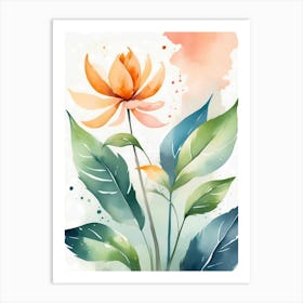 Watercolor Lotus Flower Art Print