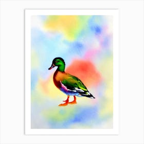 Duck Watercolour Bird Art Print