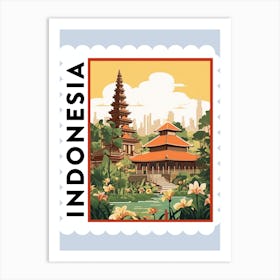 Indonesia Travel Stamp Poster Art Print