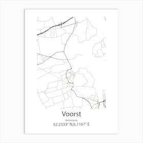 Voorst,Netherlands Minimalist Map Art Print