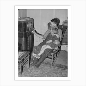 John Frost And Daughter Listening To Radio In Their Home, Tehama County, California By Russell Lee Art Print