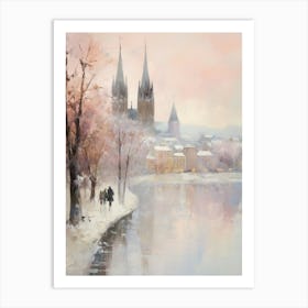 Dreamy Winter Painting Cologne France 2 Art Print