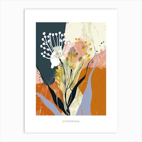 Colourful Flower Illustration Poster Gypsophila 8 Art Print
