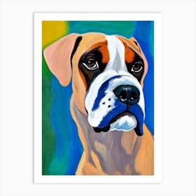 Boxer 2 Fauvist Style Dog Art Print