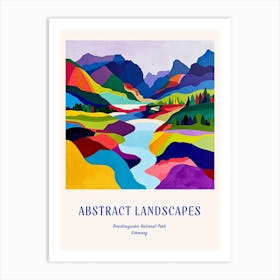 Colourful Abstract Berchtesgaden National Park Germany 7 Poster Blue Art Print