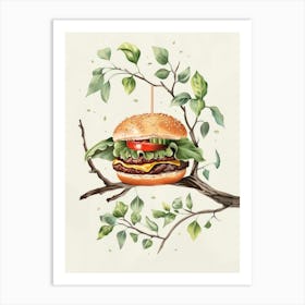 Burger On A Tree Branch 1 Art Print