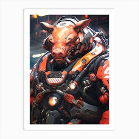 Futuristic Pig 2 Art Print