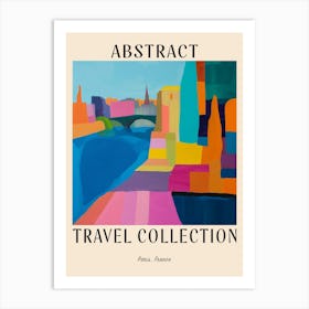 Abstract Travel Collection Poster Paris France 2 Art Print