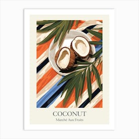 Marche Aux Fruits Coconut Fruit Summer Illustration 2 Art Print