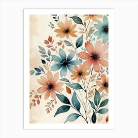 Watercolor Floral Painting Art Print