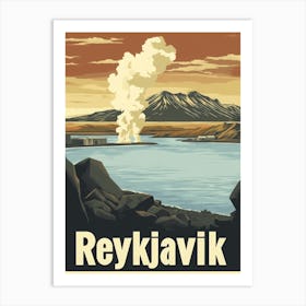 Aihrgdesign A Retro Travel Poster For Reykjavik Featuring The C89158bf E006 415d A98a 901c6cfa3eab 1 Art Print