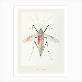 Colourful Insect Illustration Katydid 9 Poster Art Print