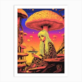 Mushroom Girl Surreal 1 Art Print