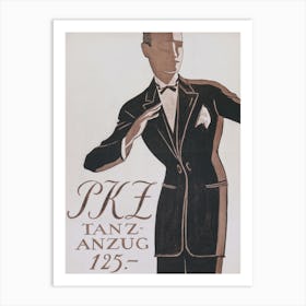 Dapper Man in Tuxedo, Vintage Men's Fashion Poster Art Print