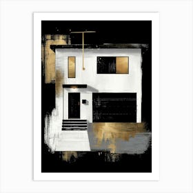 Black And White House Canvas Print Art Print