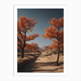 Autumn Trees In The Desert Art Print