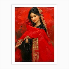 Woman In Red Art Print