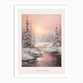 Dreamy Winter Painting Poster Lapland Finland 2 Art Print