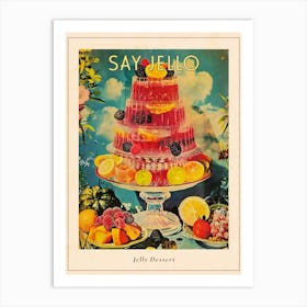 Jelly Dessert Selection Retro Collage 3 Poster Art Print