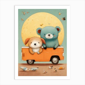 Bears In The Van Art Print