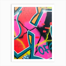 Pink and Orange Street Art Art Print