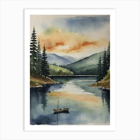 Sunset On The Lake Art Print