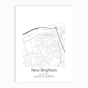 New Brighton,United Kingdom Minimalist Map Art Print