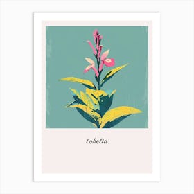 Lobelia 2 Square Flower Illustration Poster Art Print