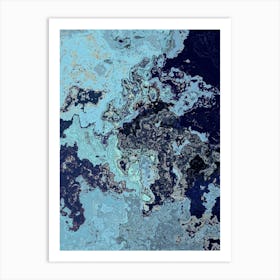 Blue Elements Art Print