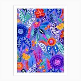 Neon Bloom - Bluebell Art Print