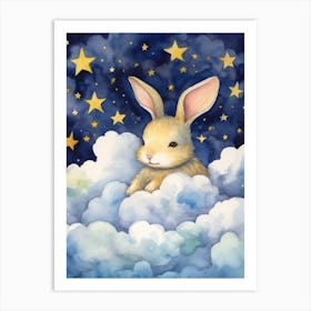 Baby Bunny 2 Sleeping In The Clouds Art Print