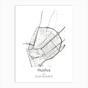 Huelva,Spain Minimalist Map Art Print