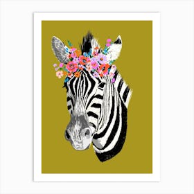 Floral Zebra Art Print