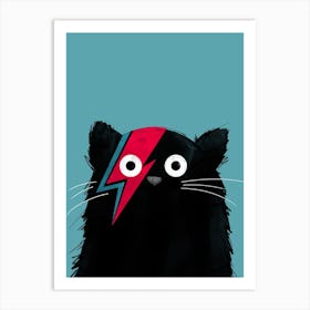 Cat Bowie Black Art Print