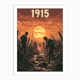 Aihrgdesign A Vintage Poster Depicting Soldiers In The Trench F013b51c 88b4 45ae B301 206236cd6ae1 0 Art Print