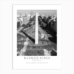 Buenos Aires Argentina Black And White Art Print